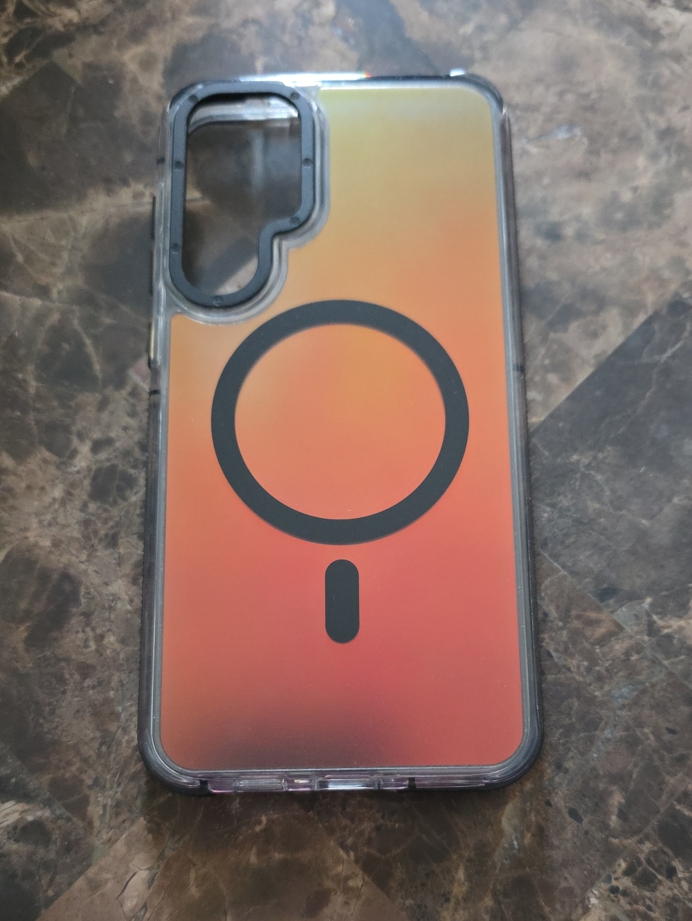Clear Gradient MagSafe-Compatible Phone Case - Orange Samsung S25+